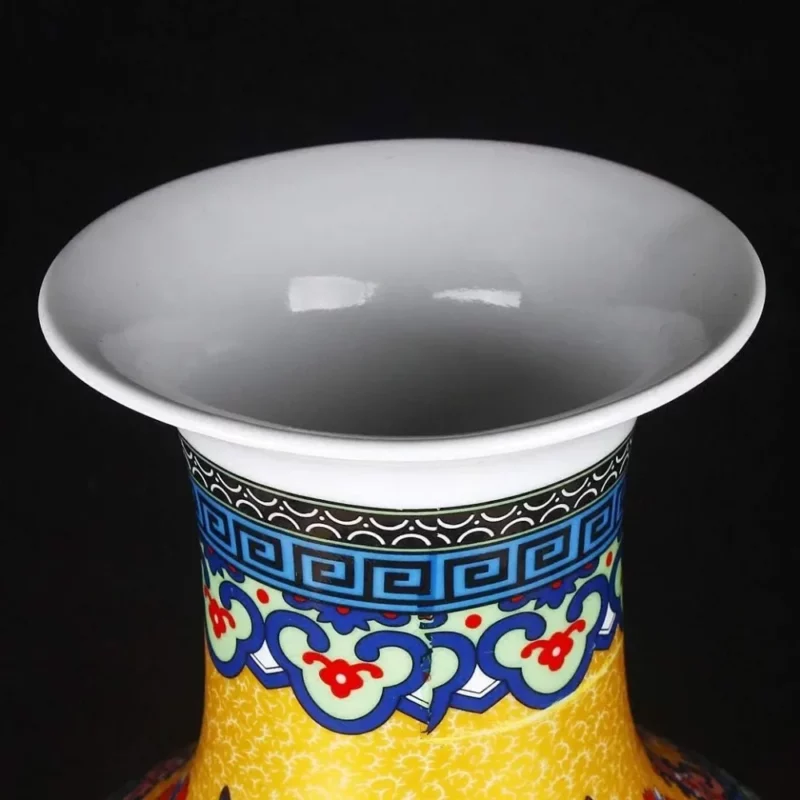 Height 18.11”(46cm) Pinterest Room Decor Jingdezhen Large Ceramic Floor Vase Ceramics & Pottery and Pottery Golden Flower Pot 4